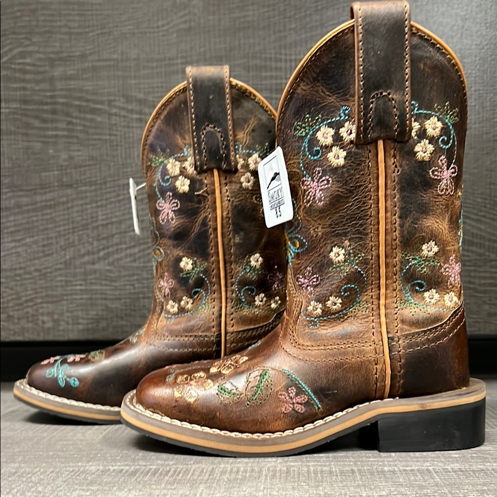Youth Smoky Mountain Floralie Western/Cowboy Boots (Brown) - Size 8.5